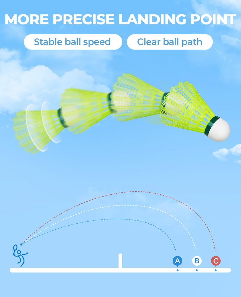 HIRALIY Badminton Birdies 12/24 PCS,Nylon Badminton Shuttlecocks with Stability Durability for Baseball Batting Practice Training,High Speed Birdie Balls for Backyards Indoor Outdoor Sports (24) - Image 4